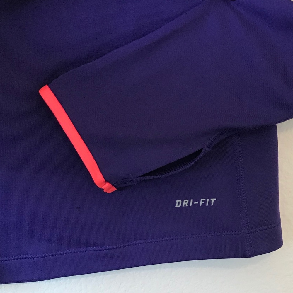 NIKE Pro Dri-Fit Hyperwarm Purple & Pink Fleece Lined 1/2 Zip Pullover Jacket. S - Picture 5 of 7